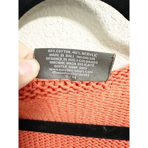 Wooden Ships Key West Crew Cotton Oversized Scoop Neck Cantaloupe Size S/M - Picture 4 of 5